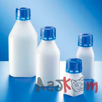 Бутыль Kautex узкогорлая "SafeGrip" 250 мл, HDPE, квадратная, 32 мм, естественный цвет, без крышки