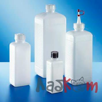 Бутыль Kautex узкогорлая 1000 мл, HDPE, прямоугольная, 25 мм, естественный цвет, без крышки