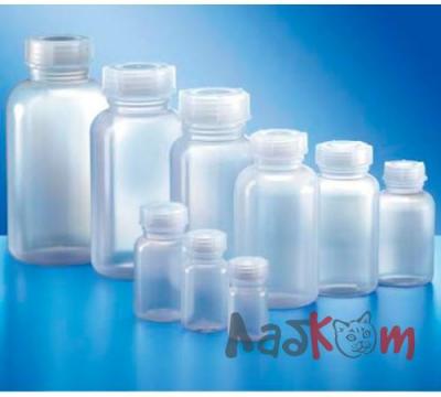 Бутыль Kautex широкогорлая 1500 мл, HDPE, квадратная, 80 мм, естественный цвет, без крышки, с сертификатом ООН для твердых веществ