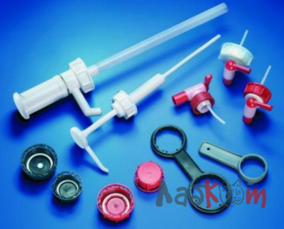 Крышка винтовая Kautex, HDPE, с красным сливным краном, естественный цвет, 60 мм, для канистр 20/25/30 л