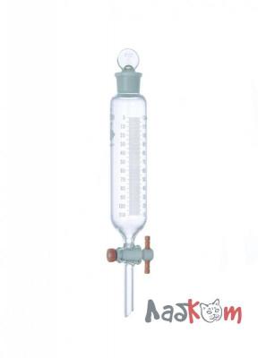 Воронка капельная цилиндрическая Kimble 1000 мл, с градуировкой, PTFE кран, с пробкой, стекло