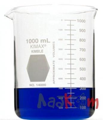 Стакан Гриффина Kimble 1000 мл, низкий, с градуировкой, с носиком, стекло