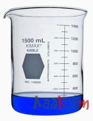 Стакан Гриффина Kimble 1500 мл, низкий, с градуировкой, с носиком, стекло
