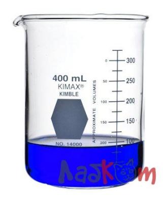 Стакан Гриффина Kimble 400 мл, низкий, с градуировкой, с носиком, стекло
