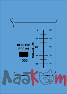 Стакан низкий прочный, 400 мл, с носиком, 77x115 мм, ASTM  