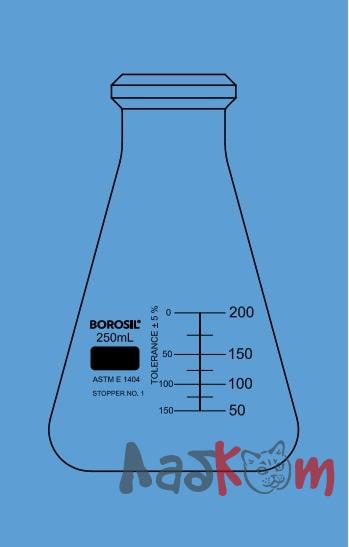 Колба коническая (Эрленмейера), 1000 мл, узкогорлая, 131х222 мм, ASTM