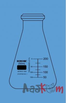 Колба коническая (Эрленмейера), 1000 мл, узкогорлая, 131 х 222 мм, ASTM