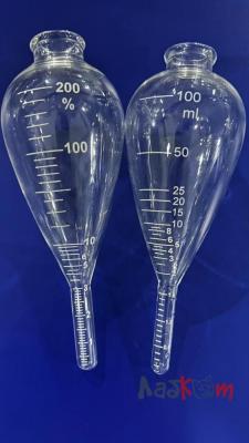 Центрифужная пробирка Borosil 100 мл, по ASTM D96, D91, грушевидная, цилиндрическое дно, стекло