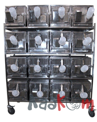 Стеллаж с 16 клетками для лабораторных морских свинок TD1390CL