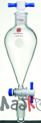 Делительная воронка 100 мл, 19/22, кран 2 мм, PTFE F459100
