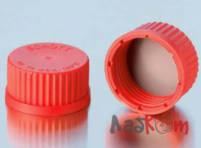 Крышка DURAN Group GL14, винтовая, с прокладкой из PTFE, красная, PBT